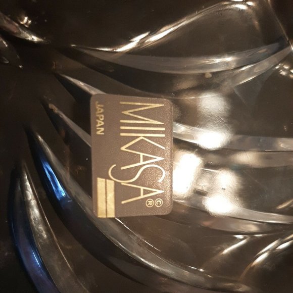 Mikasa Flying Bird Dove Clear Glass Trinket Dish Nut Candy Bowl Japan - Picture 3 of 7